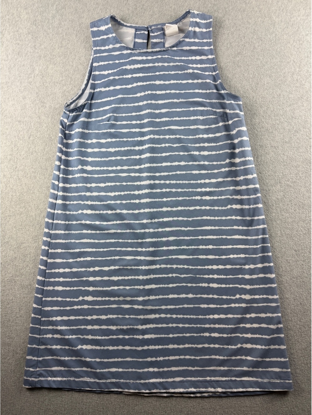 Lole Gateway Watercolor Stripe Dress XS Blue White Sleeveless Stretch